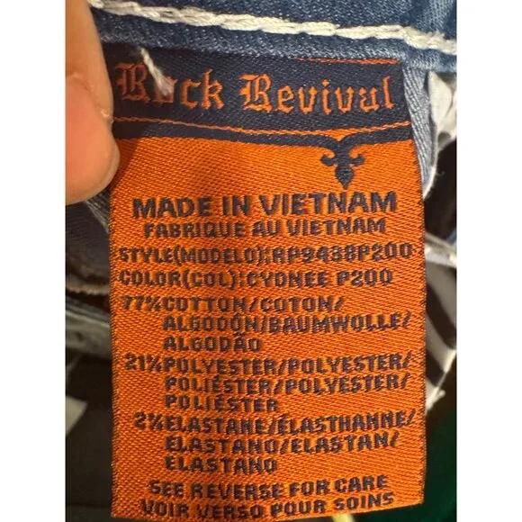 Rock Revival Capri Jeans Womens Size 30 Cyndee Mid-Rise Blue Distressed Denim - Picture 6 of 9